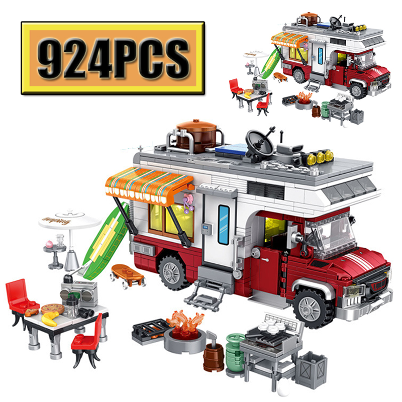 Camping Cooking Gifts - MOC 924PCS City Series Camping Car