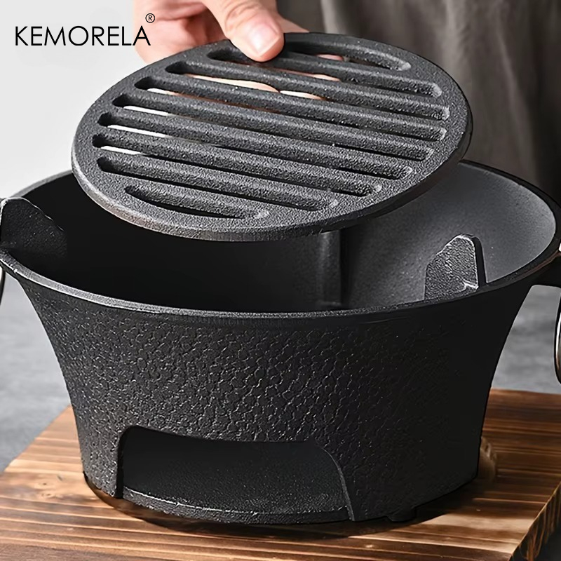 Japanese Camping Cooking - 1Set Cast Iron Charcoal Stove Outdoor