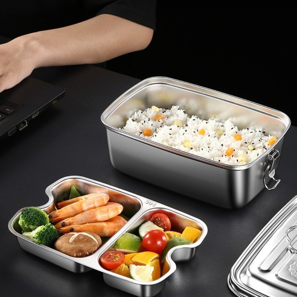 Camping Cooking Box - Double-layer Stainless Steel Lunch Box Divided