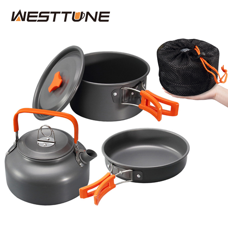 Camping Cooking Sets - WESTTUNE Camping Cookware Kit Aluminum Outdoor