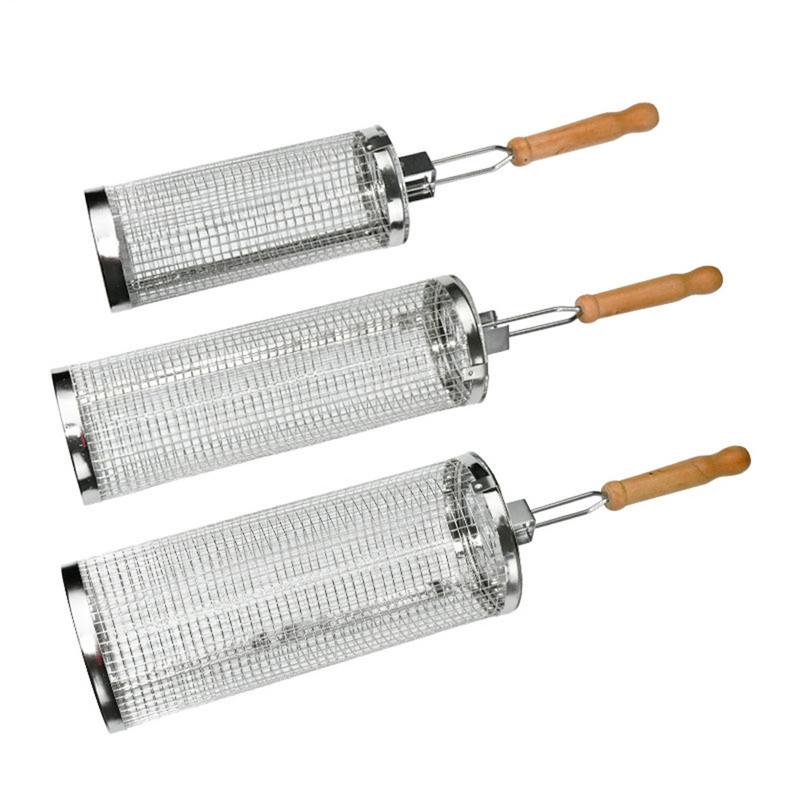 Camping Cooking Gifts - 1pc Stainless Steel Rotating BBQ Cage