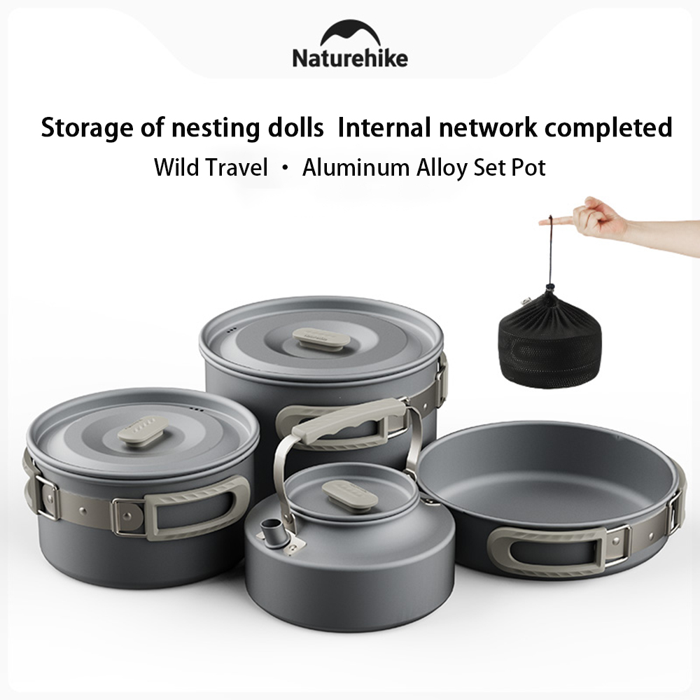 Camping Cooking Sets - Naturehike Outdoor Pot Set,Camping Cooking Equipment,Portable