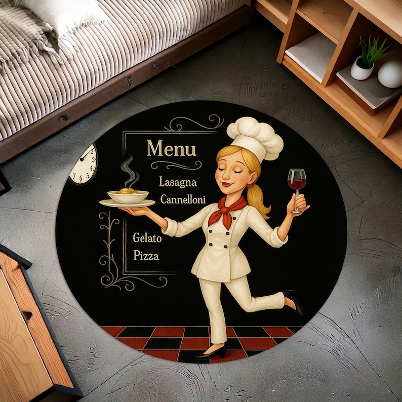 Blonde Chef Round Kitchen Rug, - Camping Cooking Gifts ulasan dan harga