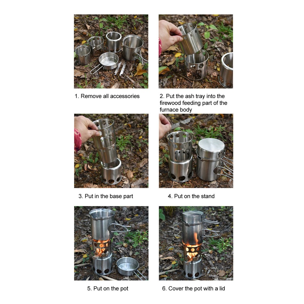 Durable Stainless Steel Campin - Camping Cooking Sets ulasan dan harga