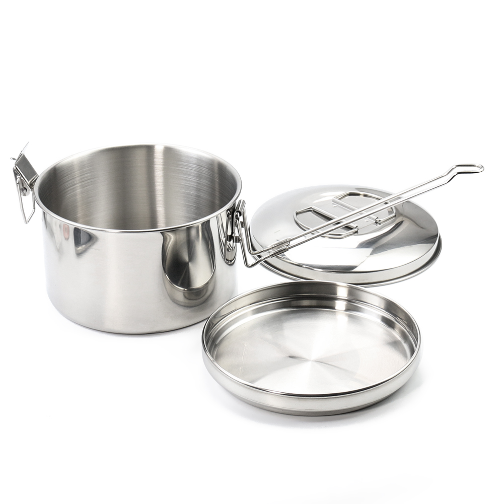 Stainless Steel Camping Hangin - Camping Cooking Pot With Lid ulasan dan harga