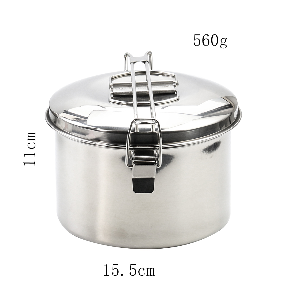 Stainless Steel Camping Hangin - Camping Cooking Pot With Lid ulasan dan harga