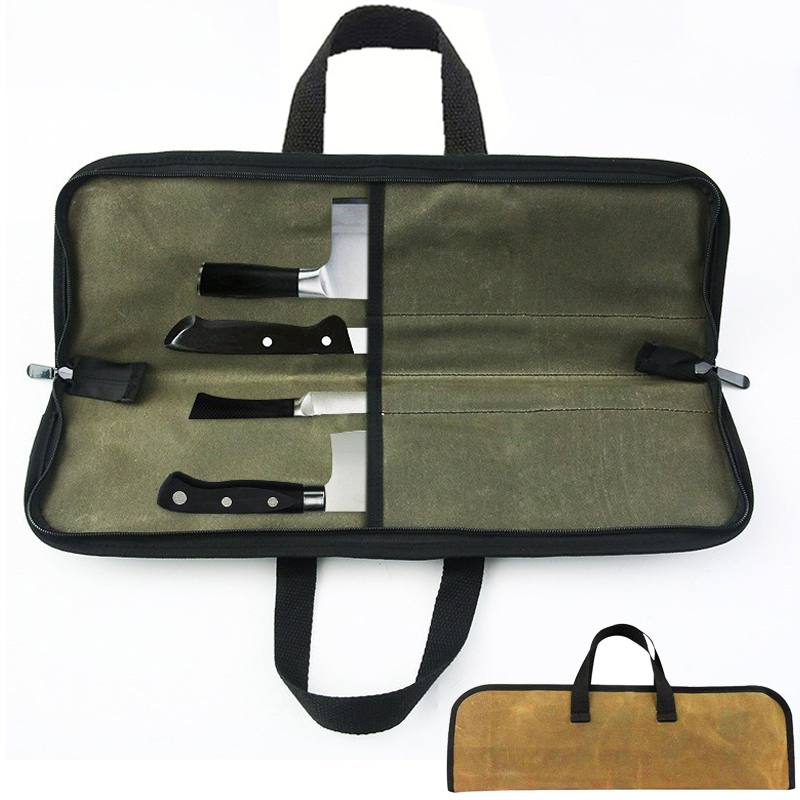 Camping Canvas Chef Knife Bag  - Japanese Camping Cooking ulasan dan harga