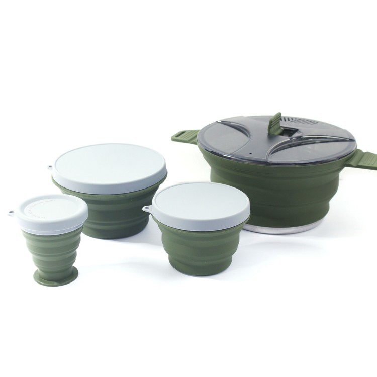 Folding Pot Set Portable Compa - Camping Cooking Set Compact ulasan dan harga