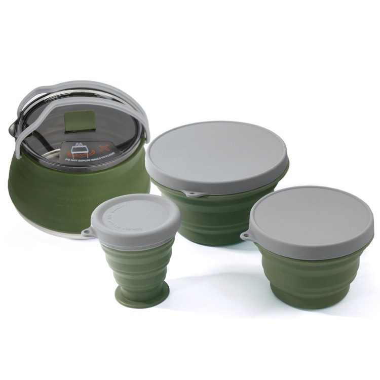 Folding Pot Set Portable Compa - Camping Cooking Set Compact ulasan dan harga