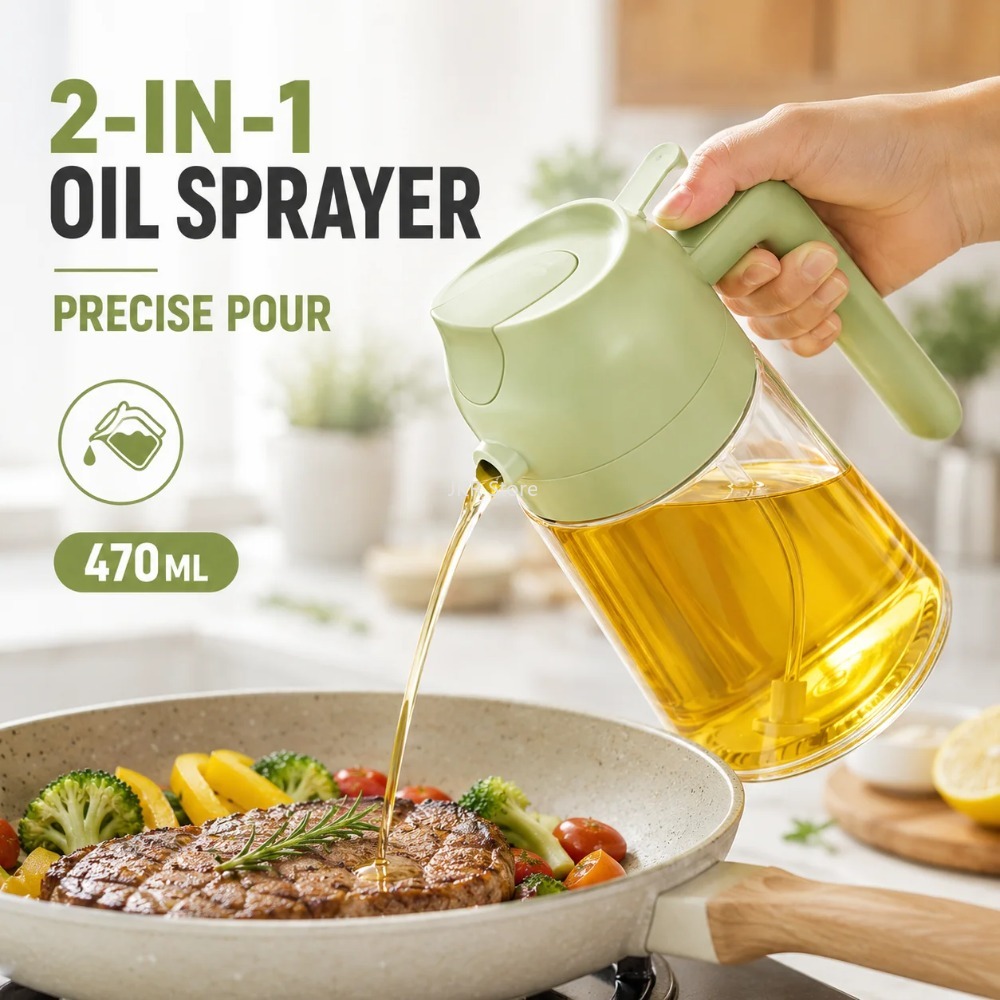 2 in 1 Olive Oil Sprayer Dispe - Camping Cooking ulasan dan harga