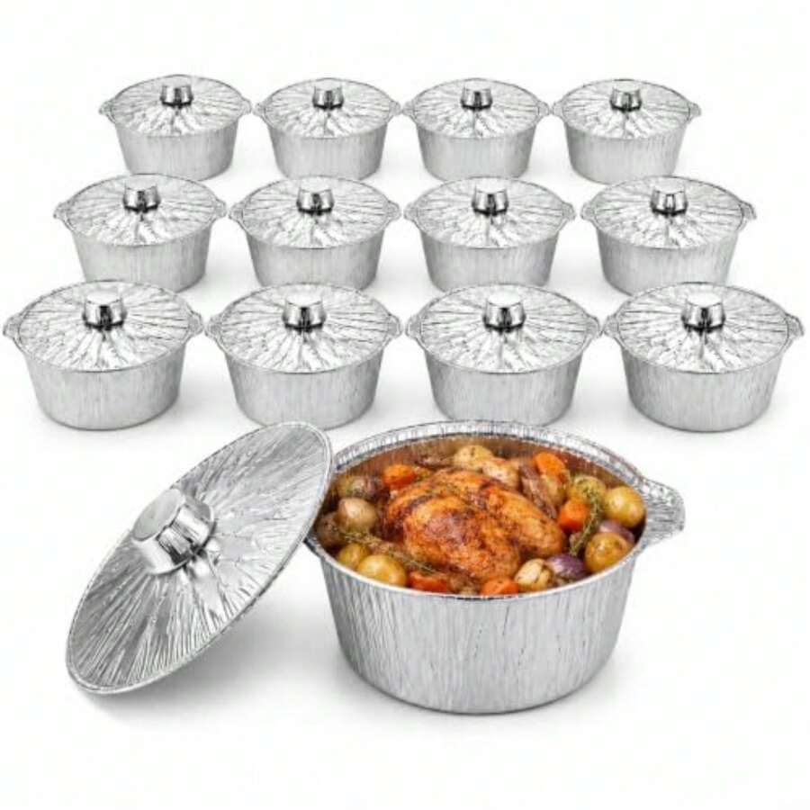 12 Pack Disposable Pot With Li - Camping Cooking Pot With Lid ulasan dan harga