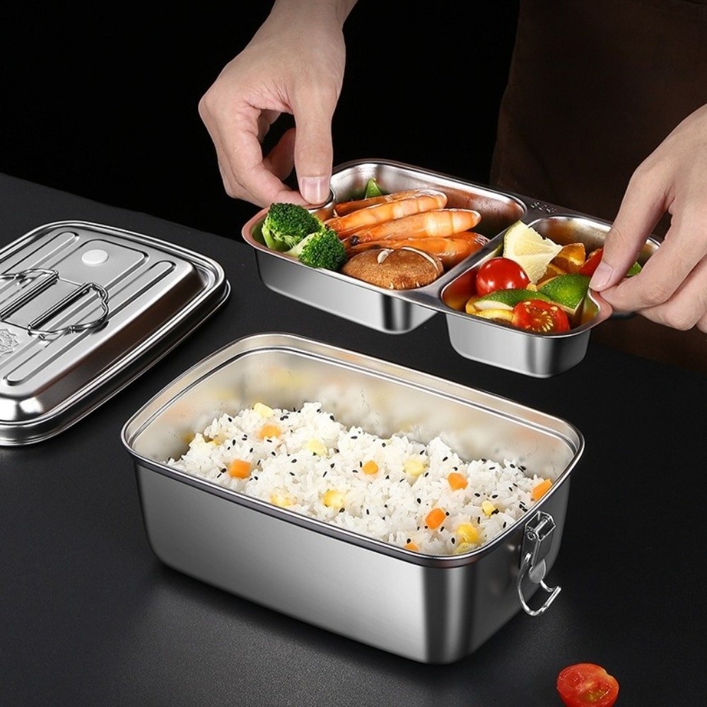Double-layer Stainless Steel L - Camping Cooking Box ulasan dan harga