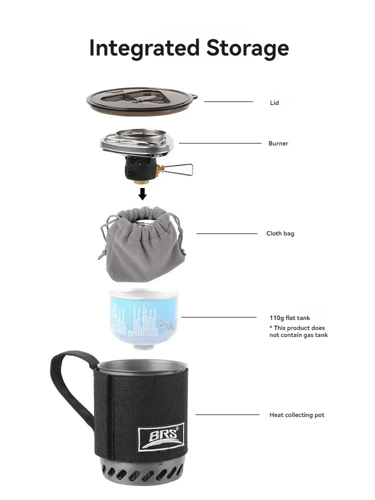 BRS-61 Heat Exchanger Portable - Camping Cooking Gas Stove Portable Tool ulasan dan harga