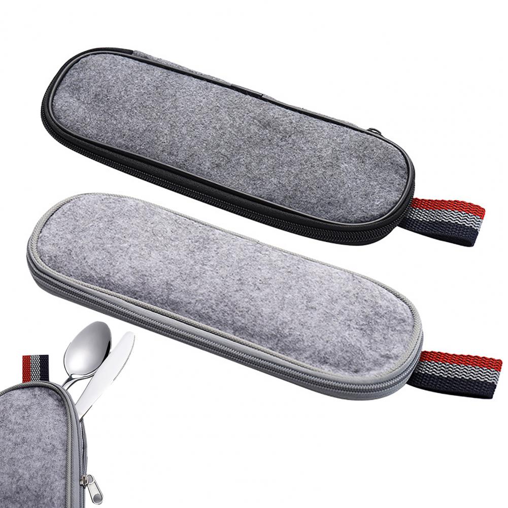Travel Cutlery Pouch Felt Uten - Camping Cooking Set Compact ulasan dan harga