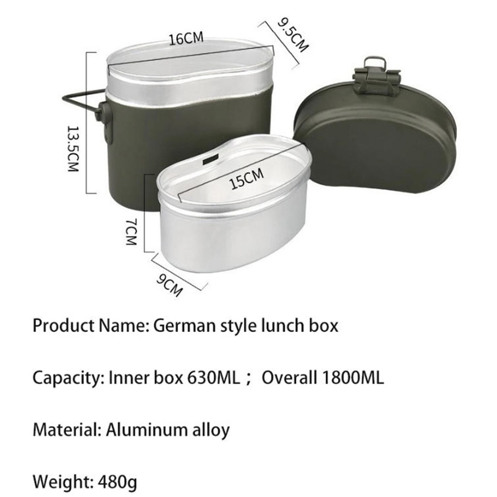3 Pcs Aluminum Lunch Box Set 6 - Camping Cooking Set Compact ulasan dan harga