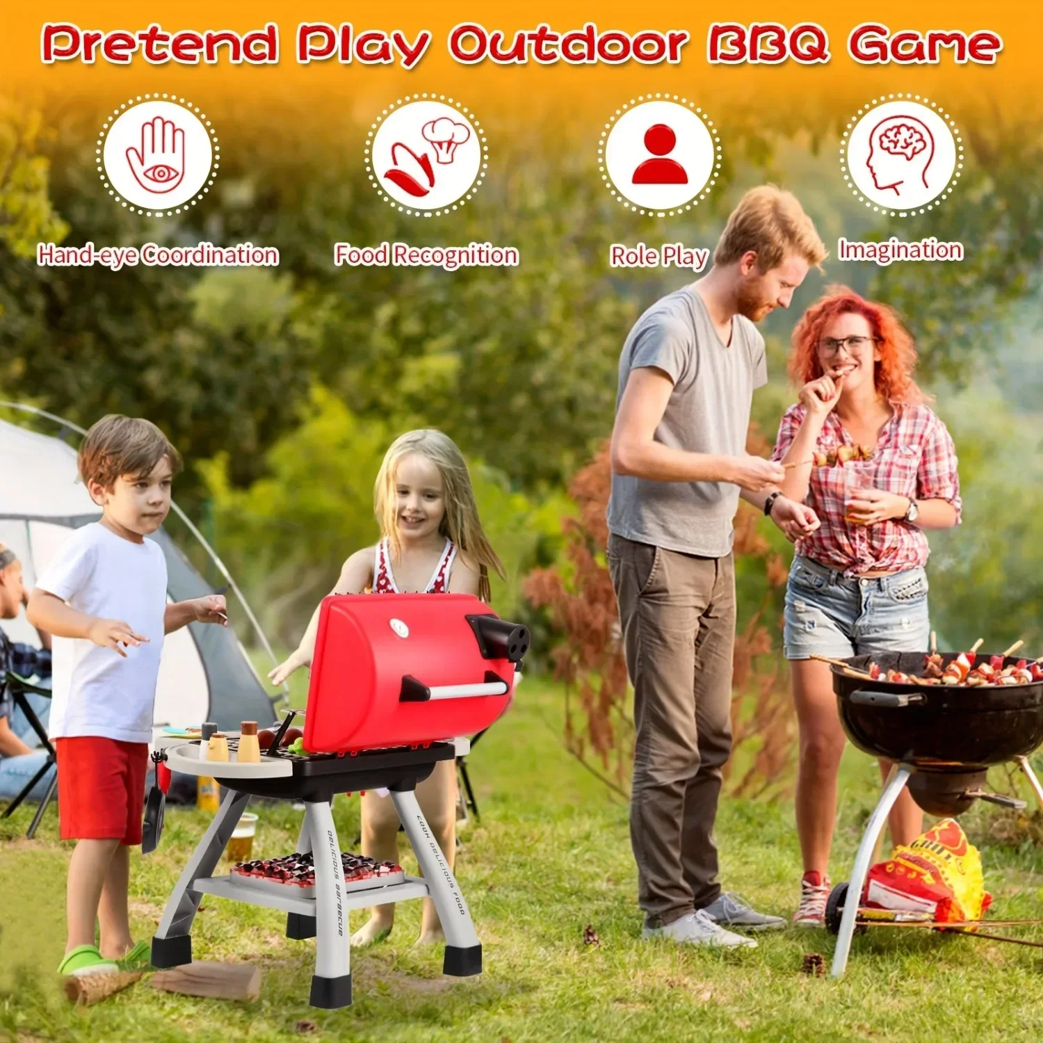 Barbecue Grill Toy Set Kids BB - Camping Cooking Gifts ulasan dan harga