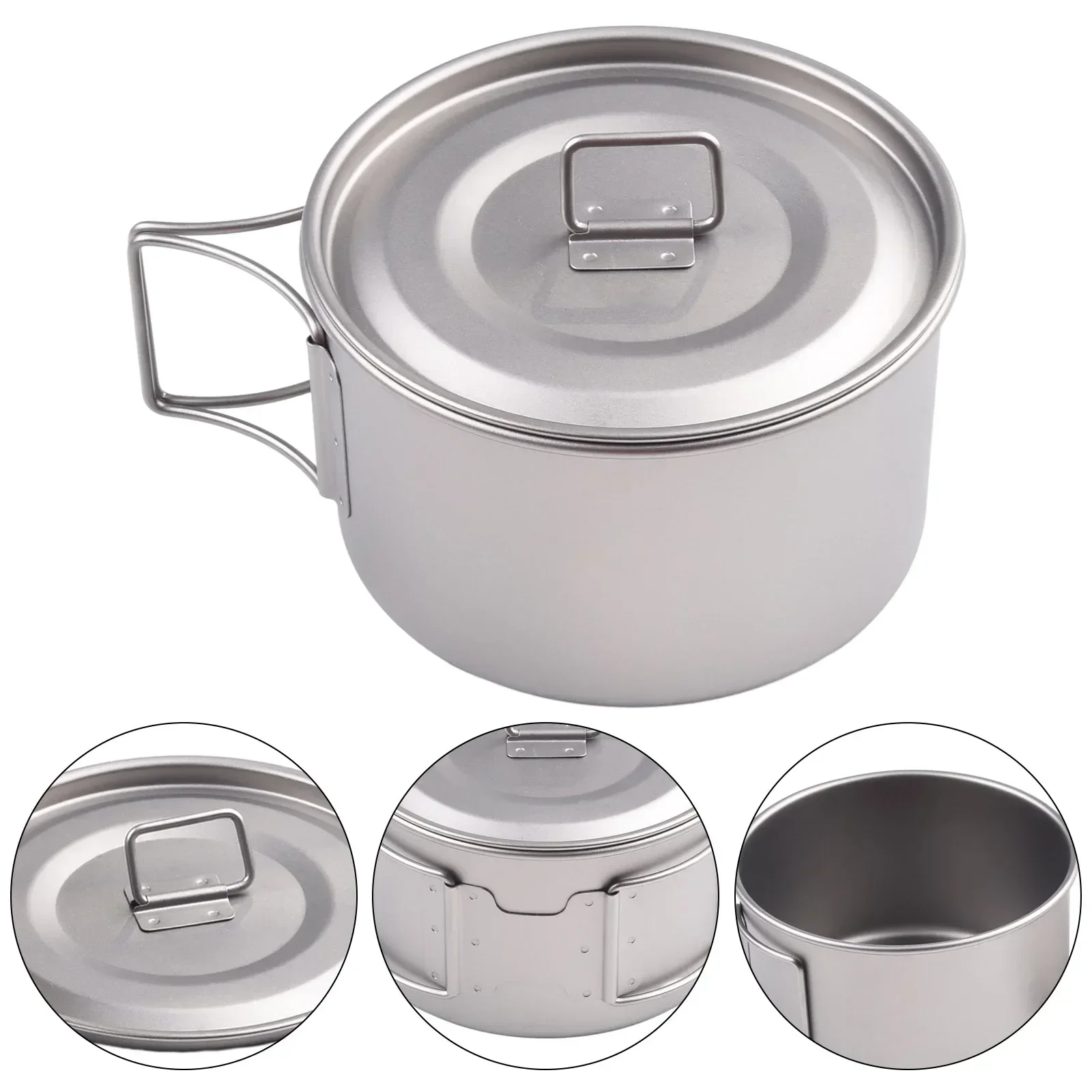 Titanium Bowl With Folding Han - Camping Cooking Pot With Lid ulasan dan harga
