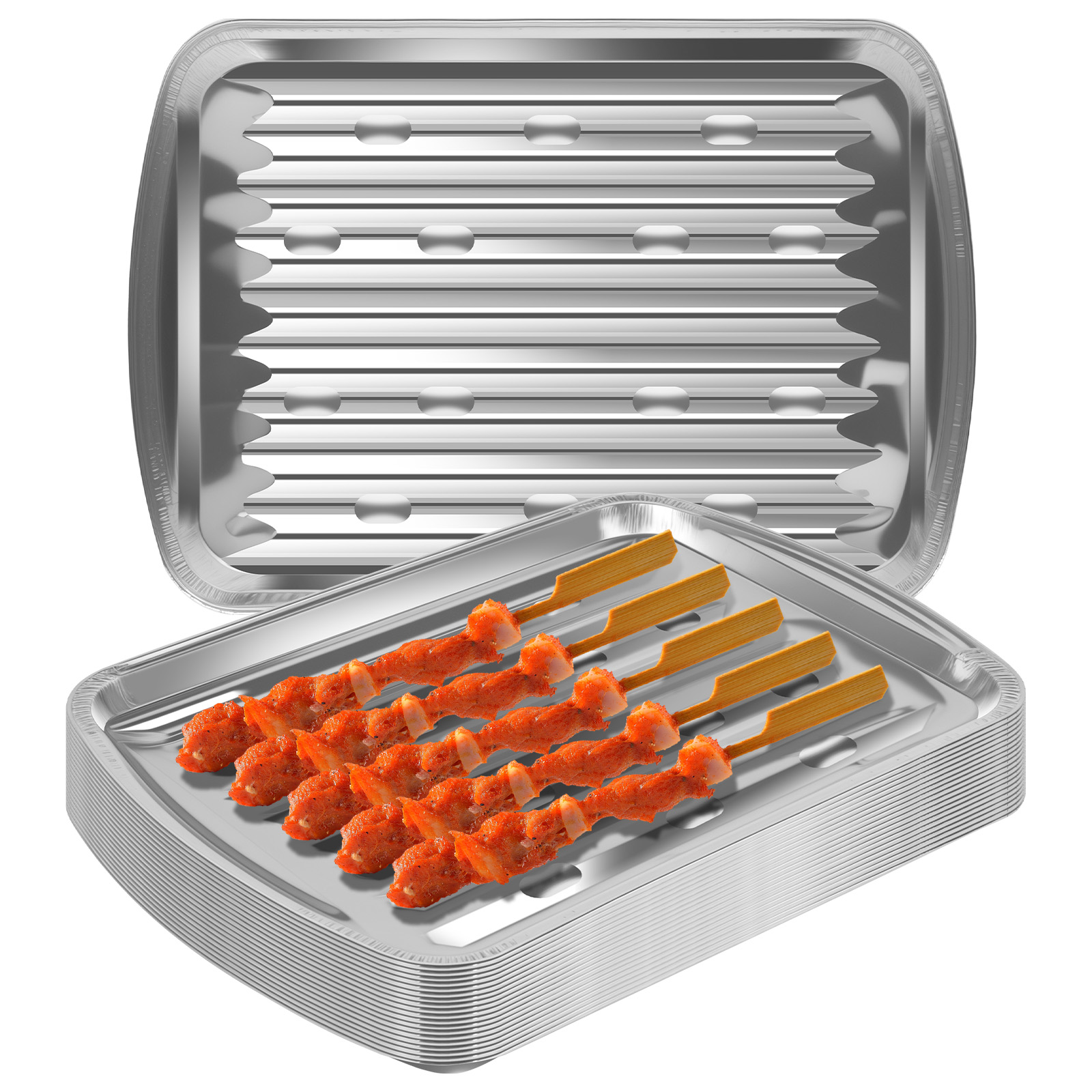 Aluminum Foil Trays Non-Stick  - Camping Cooking Food ulasan dan harga