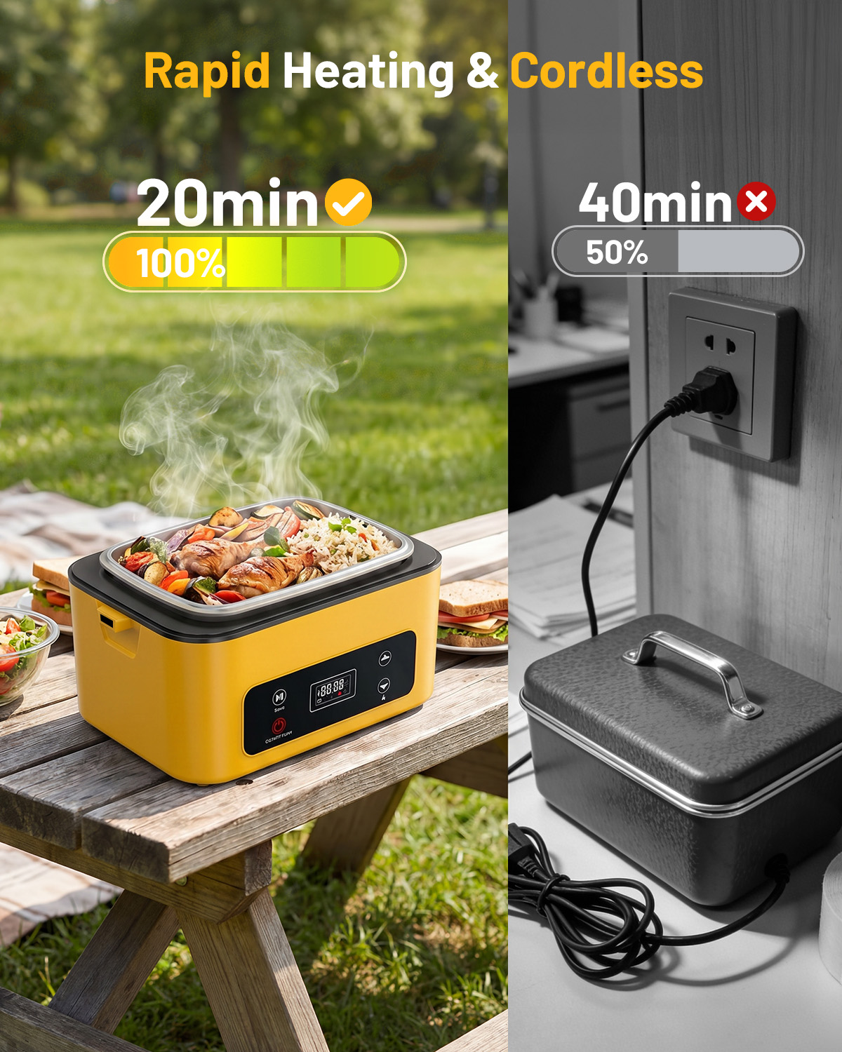 TaskStar Portable Heated Lunch - Camping Cooking Food ulasan dan harga