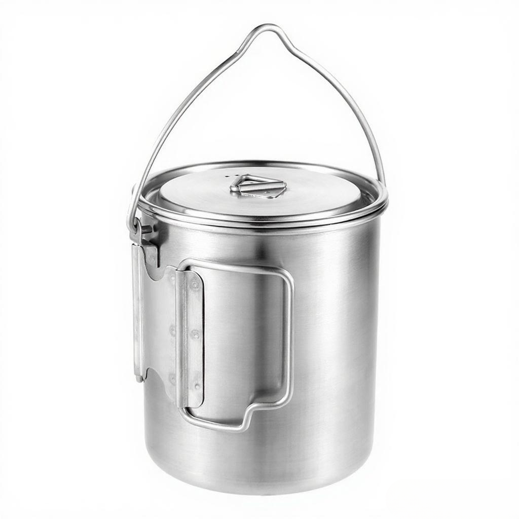 750ml Stainless Steel Pot Port - Camping Cooking Pot With Lid ulasan dan harga