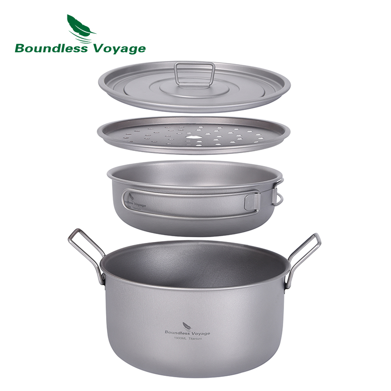 Boundless Voyage Camping Cooki - Camping Cooking Pot With Lid ulasan dan harga